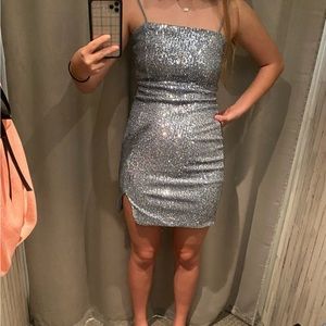 Admiring Glances Sequin Dress, Ice Blue